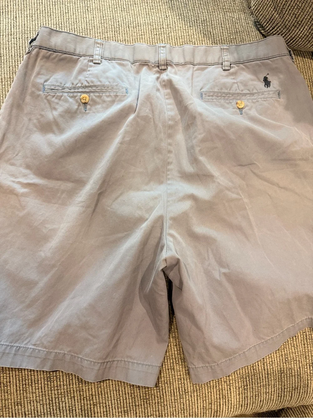 Polo by Ralph Lauren Men's Tyler Pleated Short Chinos in Light Blue Size 40 Golf